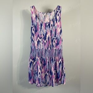 Lilly Pulitzer Purple and Pink Racer Back Slip-on Cotton Dress - Size XL